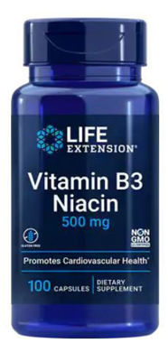 Picture of Life Extension Vitamin B3 Niacin, 500 mg, 100 caps