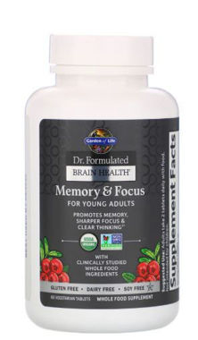 Picture of Garden of Life Dr. Formulated Brain Health Memory & Focus for Young Adults, 60 vtabs