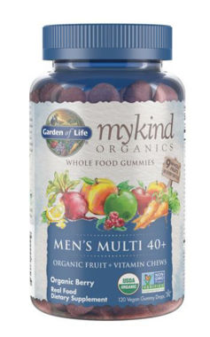 Picture of Garden of Life mykind Organics Men's Multi Gummies 40+, Berry Flavor, 120 vegan gummy drops
