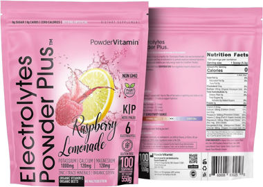 Picture of PowderVitamin Electrolytes Powder Plus [Raspberry Lemonade] 100 servings